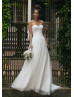 Strapless Sweetheart Beaded Ivory Lace Sparkle Tulle Wedding Dress